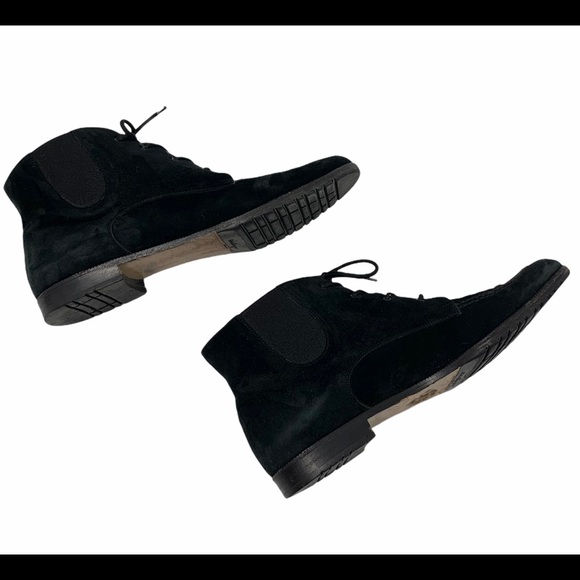 Salvatore Ferragamo Black Suede Lace Up Boots - Picture 5 of 8